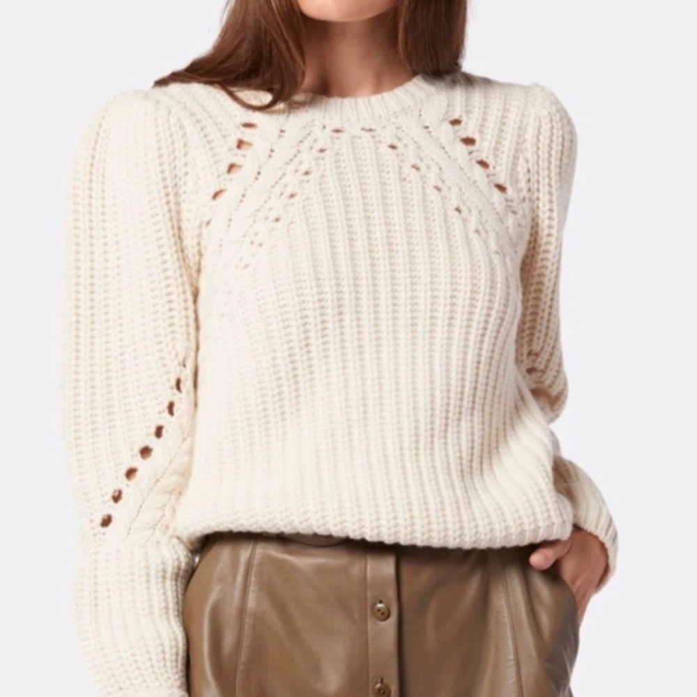 Joie Joanes Wool Sweater new w tags.  Puff sleeves, cut out details. Super Chic